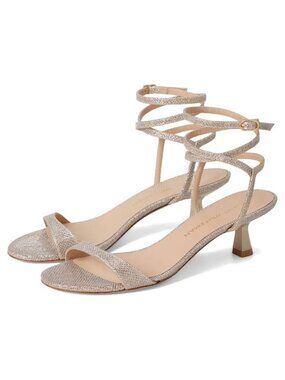 New Stuart Weitzman Nudist 50 Wrap Sandals In Poudre Sz 8.5